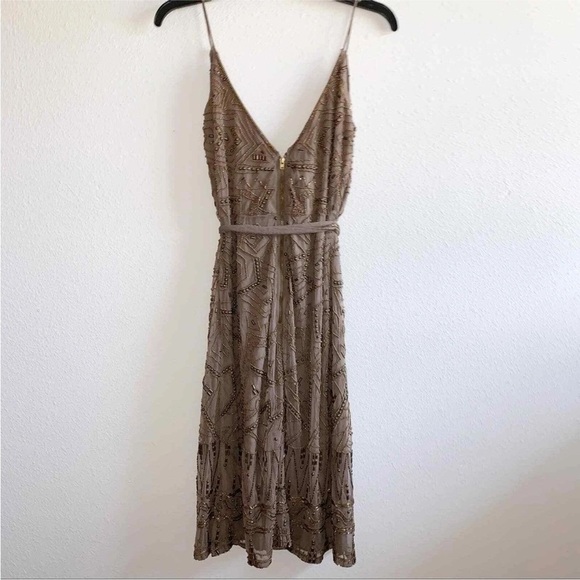 NWT luxury designer Majorelle Hollyhock Small 
Beaded Brown Revolve Dress - Picture 4 of 8